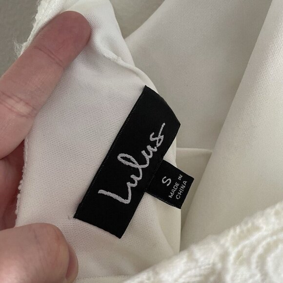 Lulus Women S Ivory Floral Lace Sleeveless High Neck Open Back Mini Dress - Picture 8 of 10